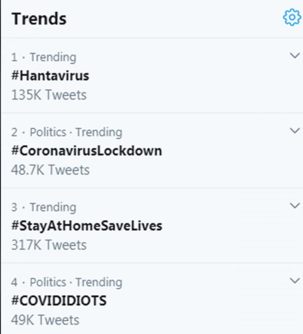 Hantavirus twitter trends